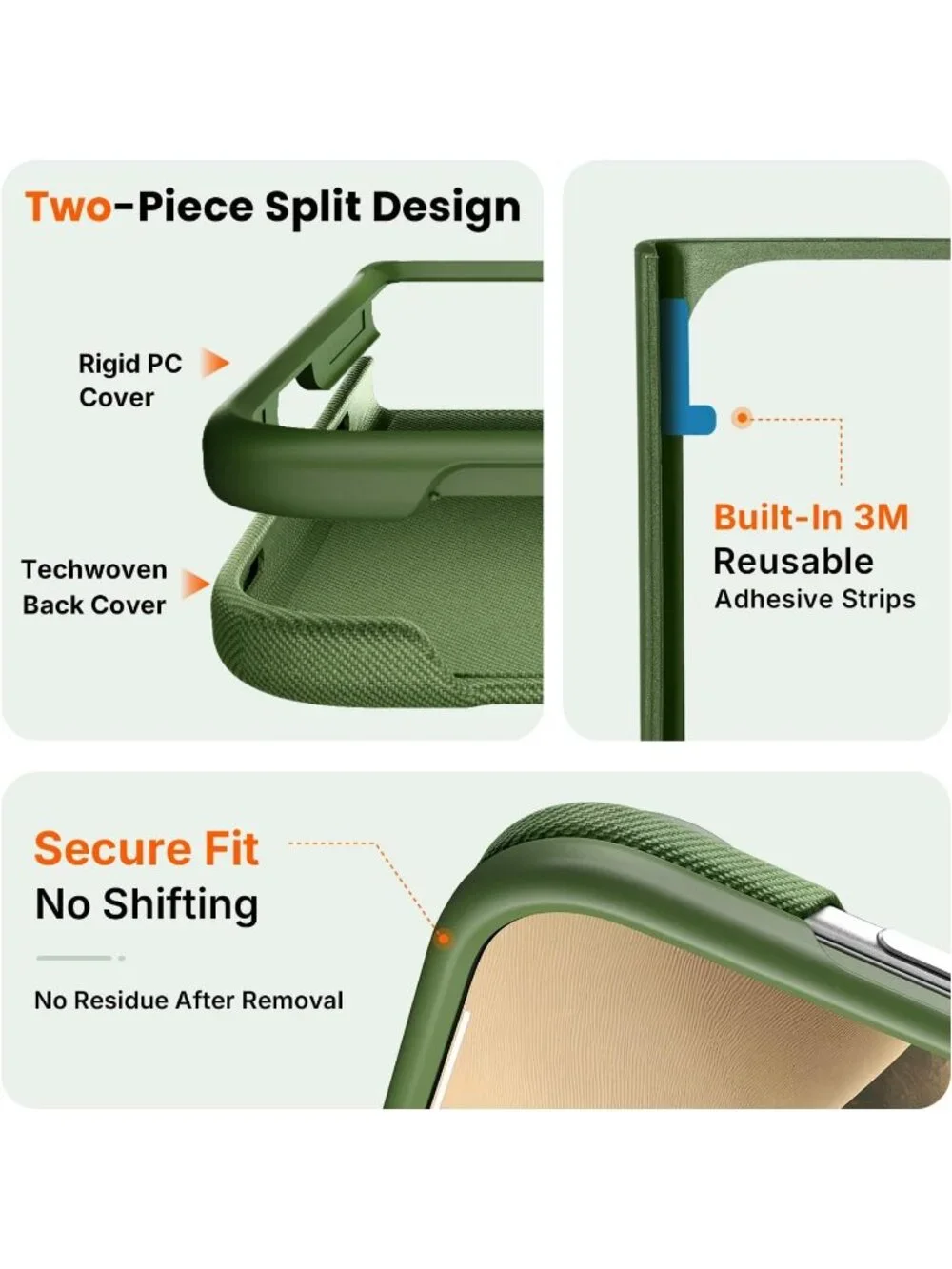 iPhone Duo Green Techwoven Drop Protection Shockproof Skin-Friendly Cover Case
